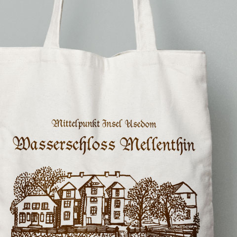 Bedruckte Baumwolltaschen Wasserschloss Mellenthin
